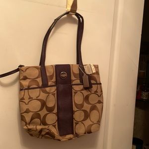 Coach Brown Stripe Signature Bag